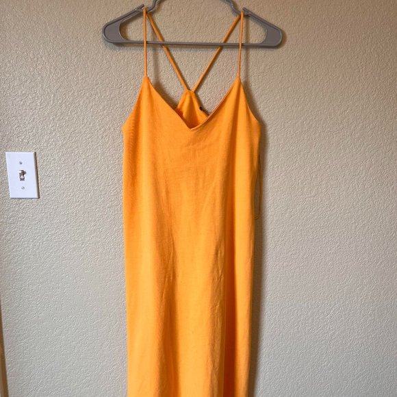 Zara YellowOrange midi dress Size S - Picture 2 of 6